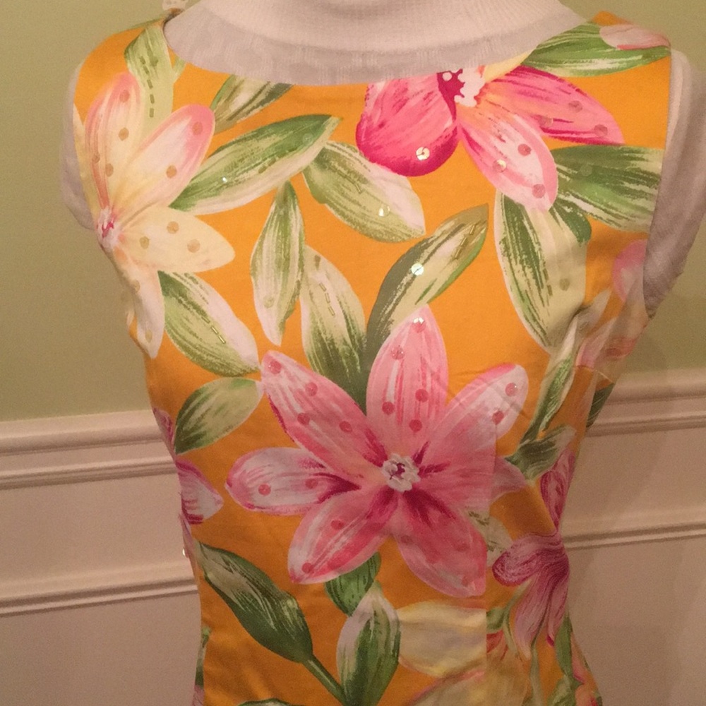 Floral dress beaded sequin size12 - Picture 3 of 5
